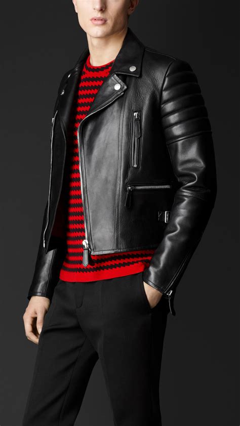 burberry mens leather motorcycle jackets|Burberry men military coats.